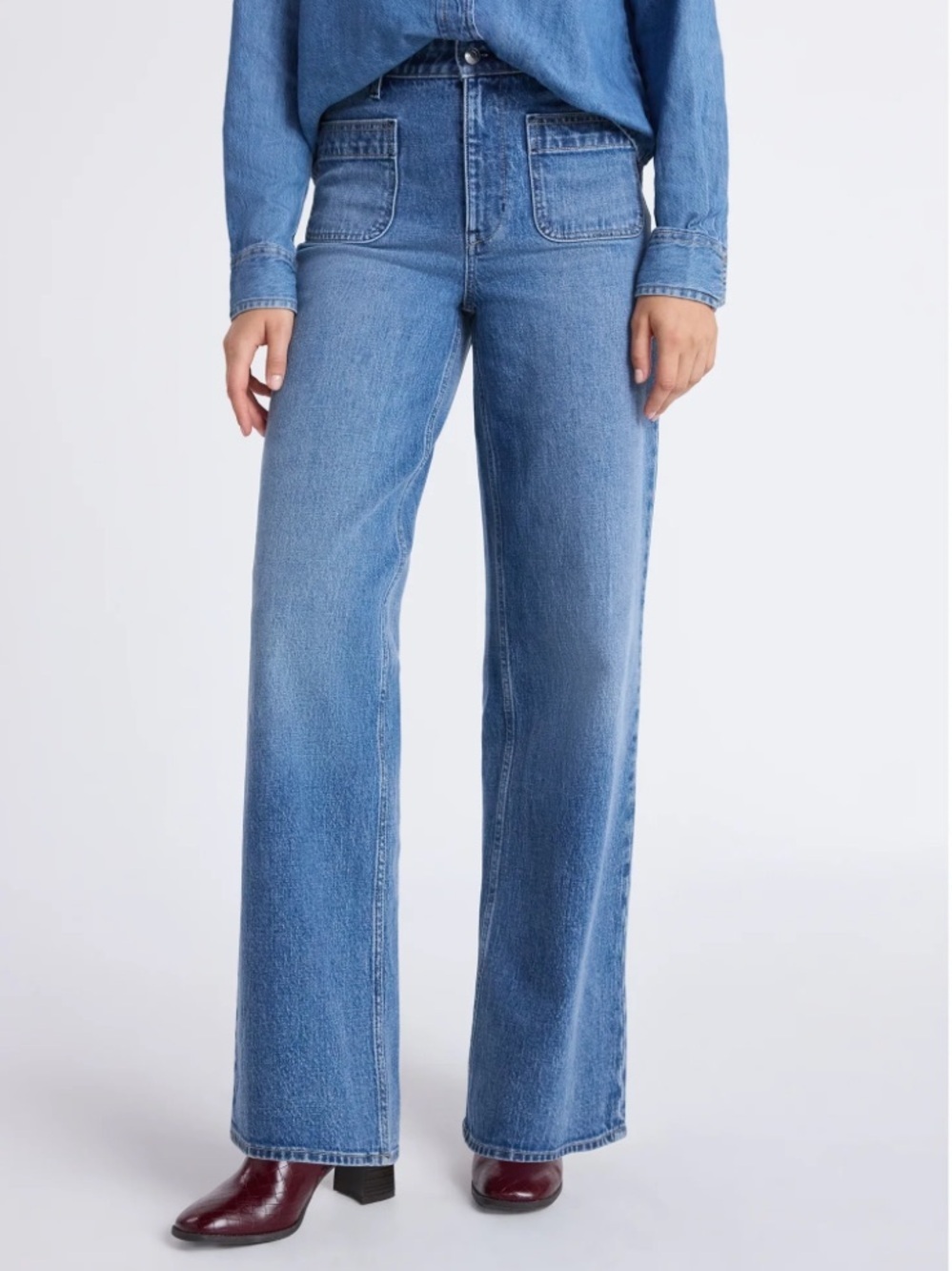 FREE ASSEMBLY WIDE LEG BLUE JEANS SIZE 10